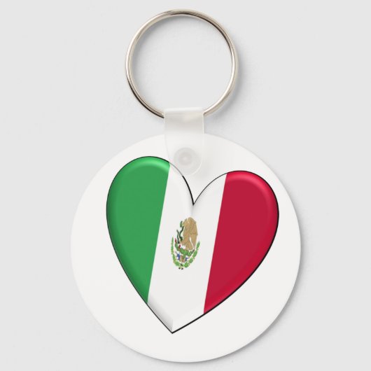 Mexico Heart Flag Sleutelhanger (Voorkant)