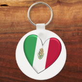 Mexico Heart Flag Sleutelhanger (Voorkant)