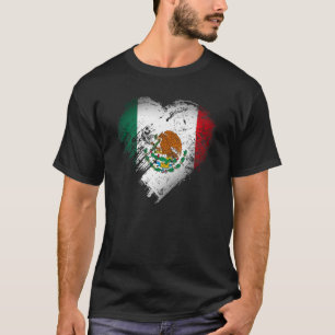 Mexico Heart Mexico-vlag voor Mexicaanse Mannen W T-shirt