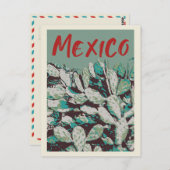 Mexico, het iconisch Briefkaart van Opuntia Cactus (Voorkant / Achterkant)