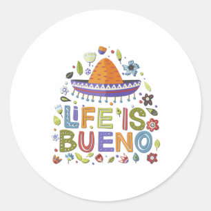 Mexico - Het leven is Bueno - licht Ronde Sticker
