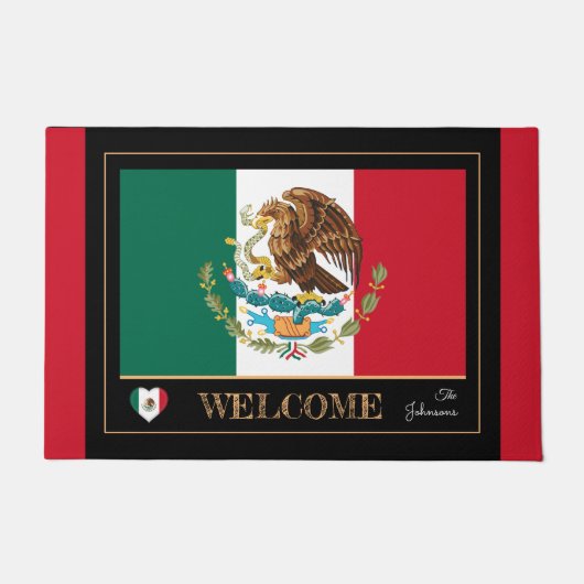 Mexico huismat, Mexicaanse vlag sporten rood/ Welk Deurmat (Voorkant)