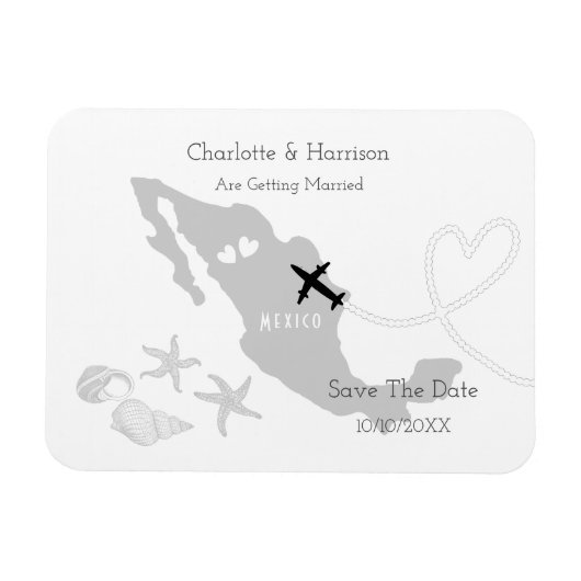 Mexico Huwelijksbestemming Save The Date Magneet (Horizontaal)