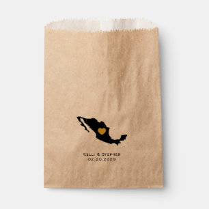 Mexico Huwelijksgunst Treat Sacks, Kaart Gift Bags Bedankzakje