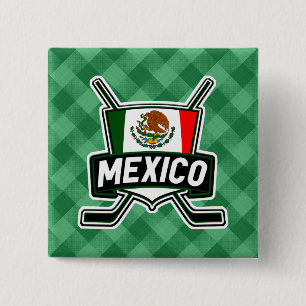 Mexico Ice Hockey Flag Badge Hockey Pin Vierkante Button 5,1 Cm