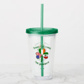 Mexico Ierland USA Shamrock Flag Acryl Drinkbeker (Voorkant)