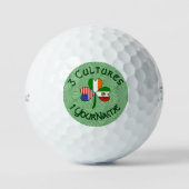 Mexico Ierland USA Shamrock Flag Golfballen (Voorkant)