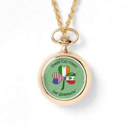 Mexico Ierland USA Shamrock Flag Horloge