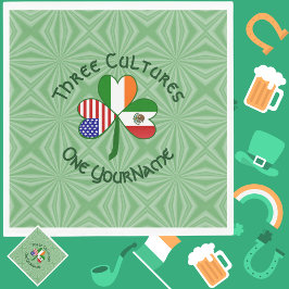 Mexico Ierland USA Shamrock Flag Servet