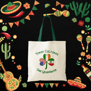Mexico Ierland VS Klaver Vlag Persoonlijk Tote Bag