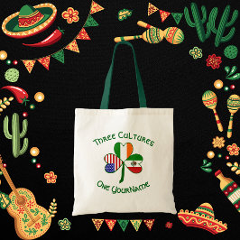 Mexico Ierland VS Shamrock Vlag gepersonaliseerd Tote Bag