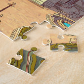 Mexico Illustratie Reis Kunst Vintage Legpuzzel (Zijkant)