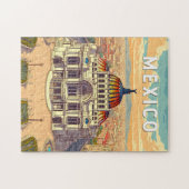 Mexico Illustratie Reis Kunst Vintage Legpuzzel (Horizontaal)