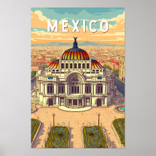 Mexico Illustratie Reis Kunst Vintage Poster