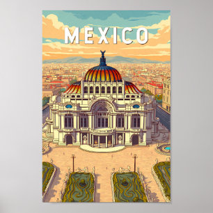 Mexico Illustratie Reis Kunst Vintage Poster