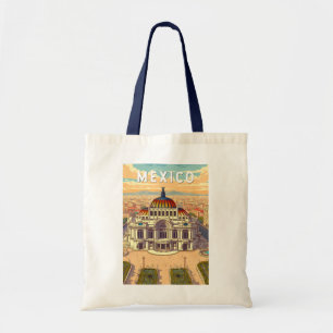 Mexico Illustratie Reis Kunst Vintage Tote Bag