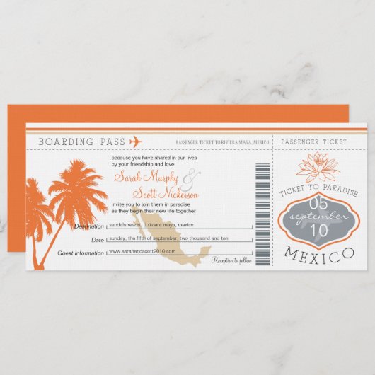 Mexico-instapkaart bestemming bruiloft kaart (Voorkant / Achterkant)