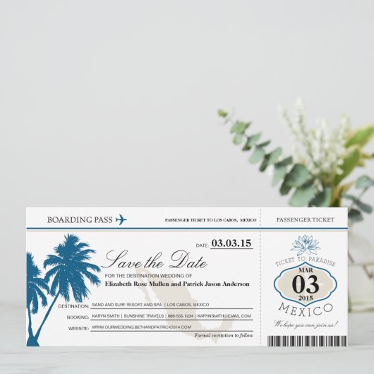 Mexico-instapkaart Opslaan datum Save The Date (Staand voorkant)