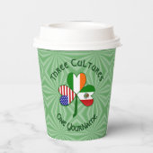 Mexico Ireland USA Shamrock Personalized Text Papieren Bekers (Achterkant)