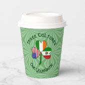 Mexico Ireland USA Shamrock Personalized Text Papieren Bekers (Voorkant)
