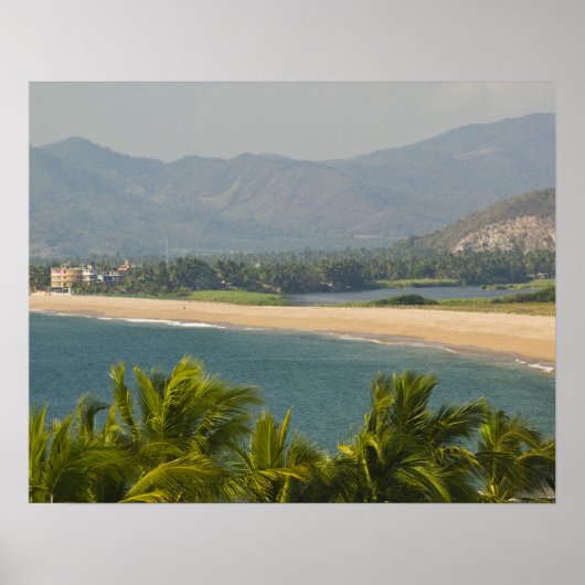 Mexico, Jalisco, Barra de Navidad. Stadsstrand Poster (Voorkant)