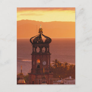 Mexico, Jalisco, Puerto Vallarta. Kerk toren Briefkaart