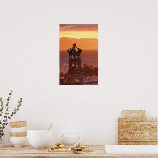 Mexico, Jalisco, Puerto Vallarta. Kerkkentoren Poster (Keuken)
