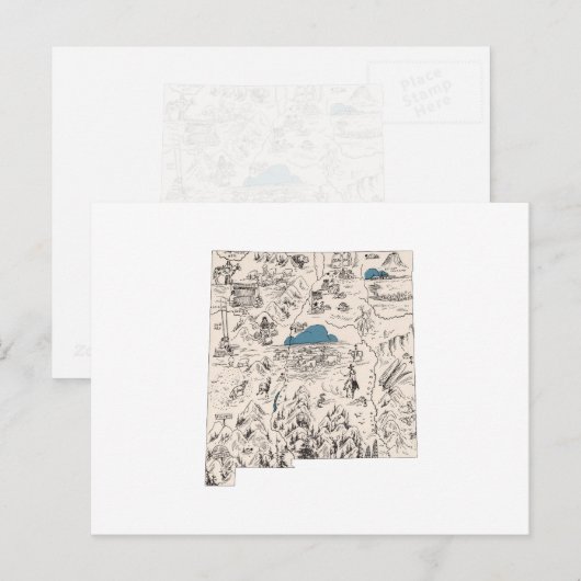  Mexico - kaart Antiek -  Afbeelding (Voorkant / Achterkant)