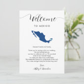 Mexico Kaart Bruiloft Welkomstroute & brief (Staand voorkant)