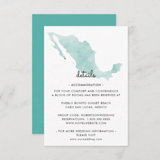 Mexico kaart | Cabo | Details (Voorkant / Achterkant)