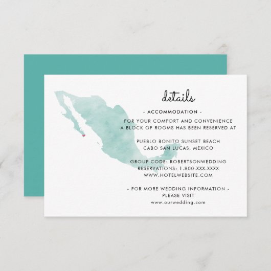 Mexico kaart | Cabo | Details (Voorkant / Achterkant)