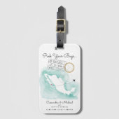 Mexico-kaart | Cabo | Uitnodiging tot weddenschap  Bagagelabel (Voorkant (verticaal))