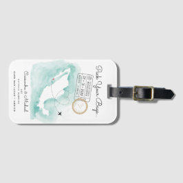 Mexico-kaart | Cabo | Uitnodiging tot weddenschap  Bagagelabel