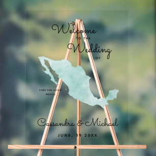 Mexico-kaart   Cabo   Welkom bestemmingsbruiloft Acryl Bord