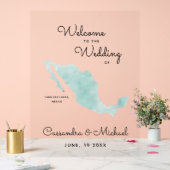 Mexico-kaart | Cabo | Welkom bestemmingsbruiloft Acryl Bord (Huwelijk)