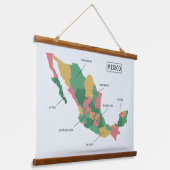 Mexico-kaart Hangend Wandkleed (Gebogen)