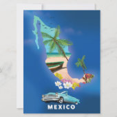 Mexico kaart illustratie reisposter. (Voorkant)