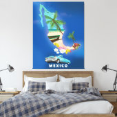 Mexico kaart illustratie reisposter. canvas afdruk (Insitu (Slaapkamer))