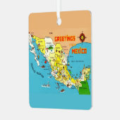 Mexico Kaart Metalen Ornament (Voorkant links)