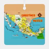 Mexico Kaart Metalen Ornament (Voorkant)