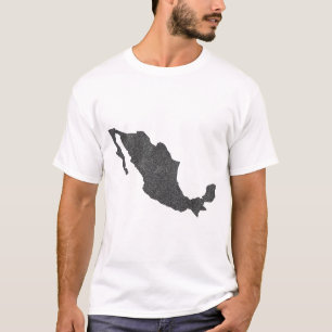 Mexico kaart ontwerp met verborgen grenzen t-shirt