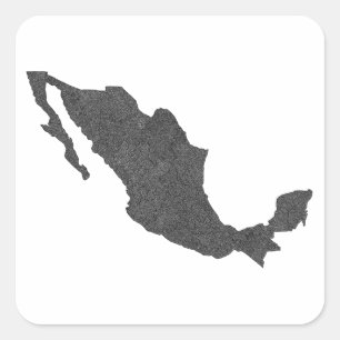 Mexico kaart ontwerp met verborgen grenzen vierkante sticker