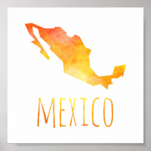 Mexico-kaart Poster