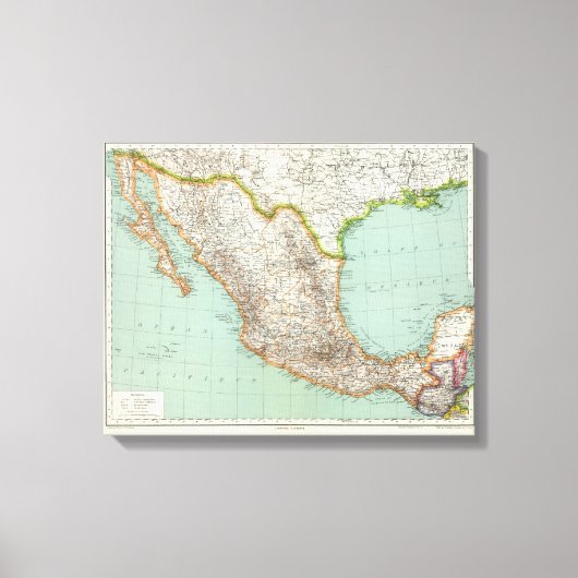 Mexico - Kaart van Mexico Canvas Afdruk (Voorkant)