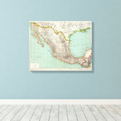 Mexico - Kaart van Mexico Canvas Afdruk (Insitu (Houten vloer))