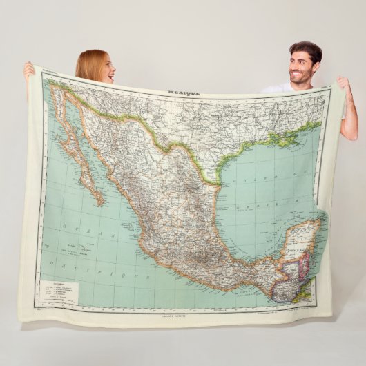 Mexico - Kaart van Mexico Fleece Deken (In situ)