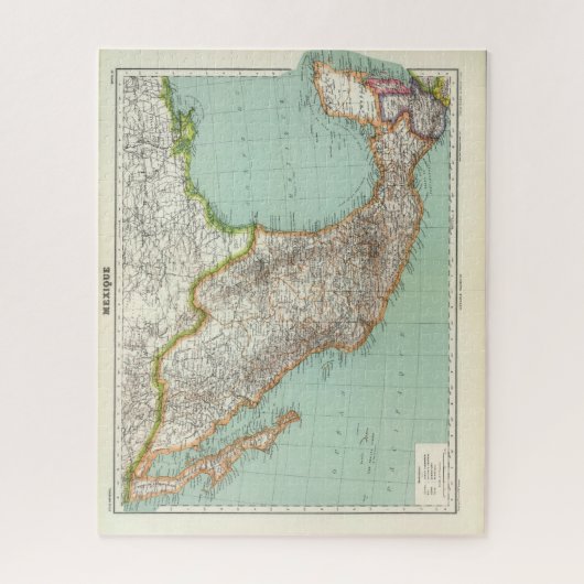 Mexico - Kaart van Mexico Legpuzzel (Verticaal)
