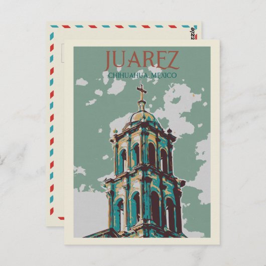 Mexico, kathedraal van Ciudad Juarez, Chihuahua Po Briefkaart (Voorkant / Achterkant)