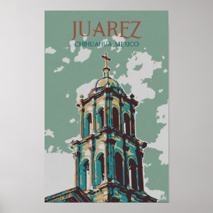 Mexico, kathedraal van Ciudad Juarez, Chihuahua Po Poster