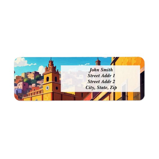 Mexico Kerk Guanajuato Etiket (Voorkant)